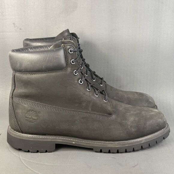 Timberland Men's 6 Inch Premium Waterproof Boots Black Nubuck Size 13